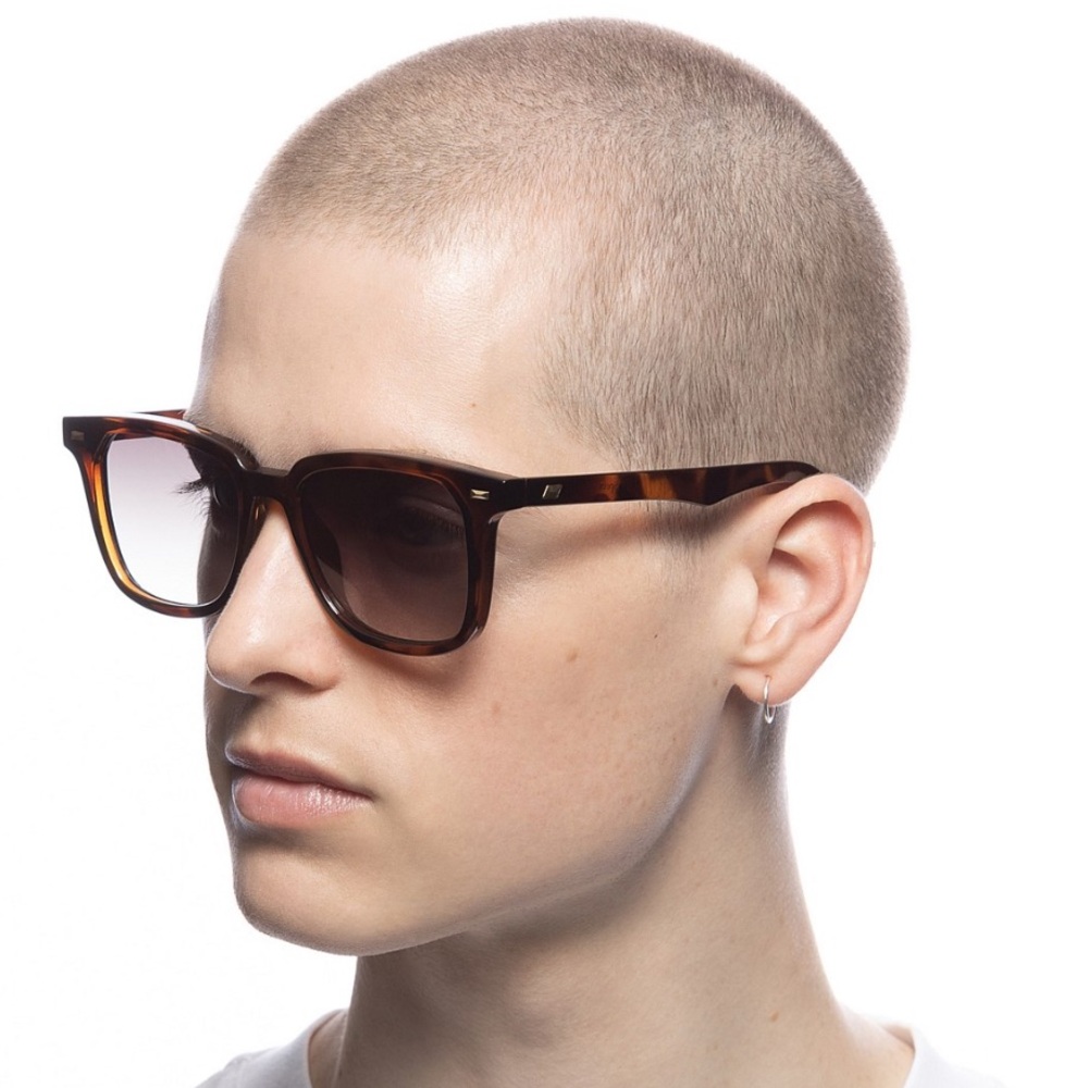 Le Specs Tortoise Shell Rectangular Sunglasses wi… - image 2